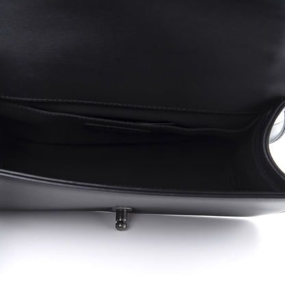 Chanel Tweed Calfskin Medium Boy Flap Black White 5 of 11