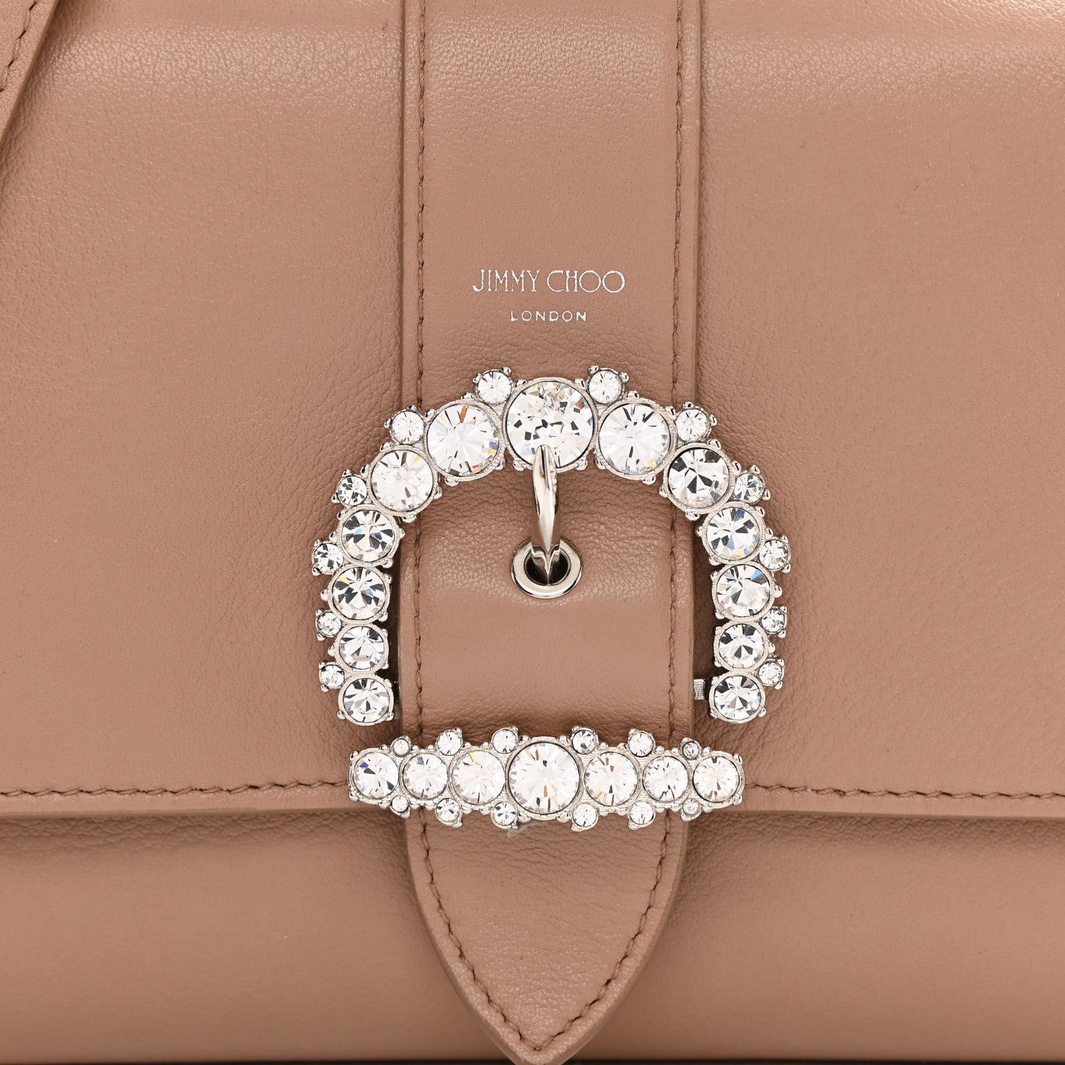 Jimmy Choo Calfskin Crystal Medium Cheri Top Handle Bag Powder Pink 14 of 17