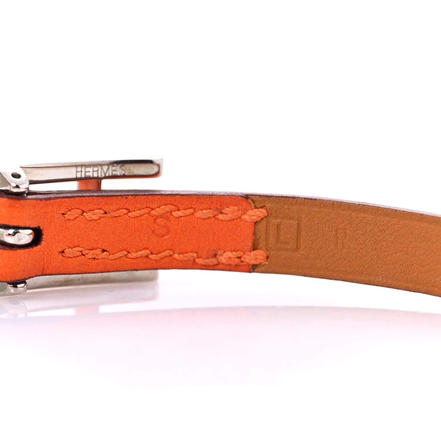 Hermes Chamonix Hapi 3MM Triple Tour Wrap Bracelet S Orange 7 of 8