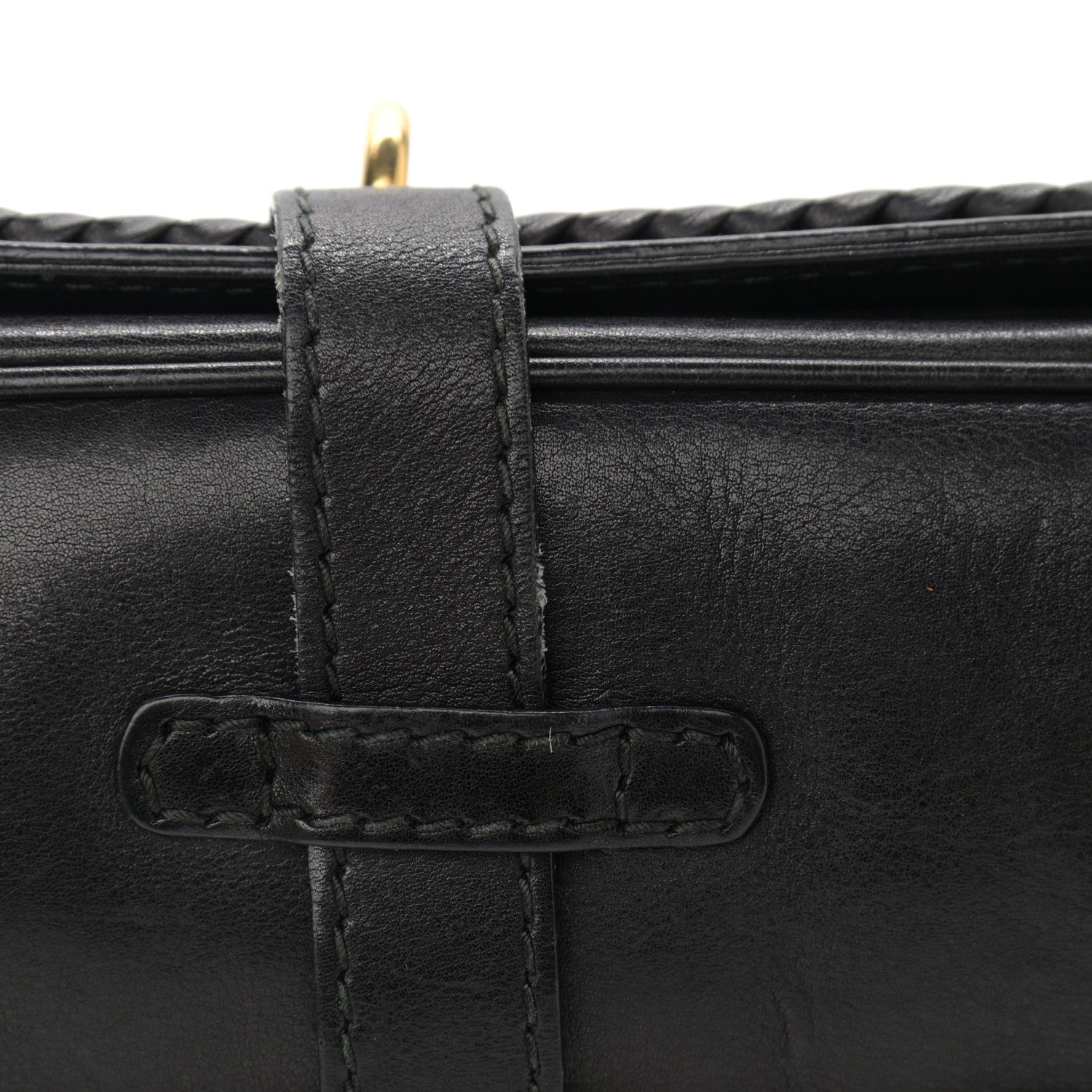 Gucci Calfskin Handmade Medium Flap Shoulder Bag Black 10 of 13