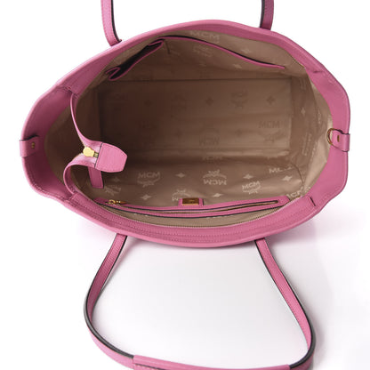 MCM Visetos Calfskin Medium Anya Shopper Tote Pink Cognac 5 of 11
