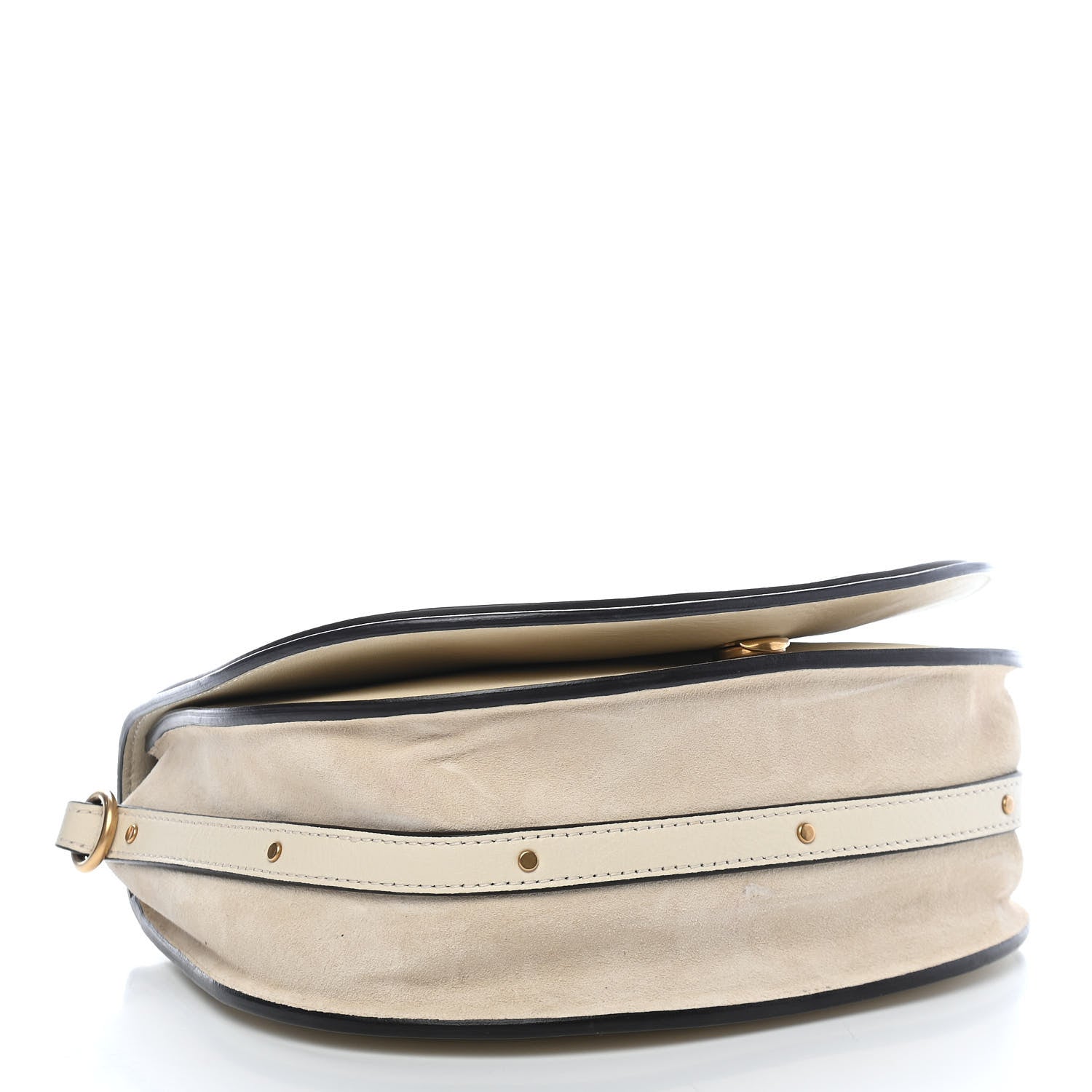 Chloe Calfskin Suede Medium Nile Bracelet Bag Off White 3 of 13