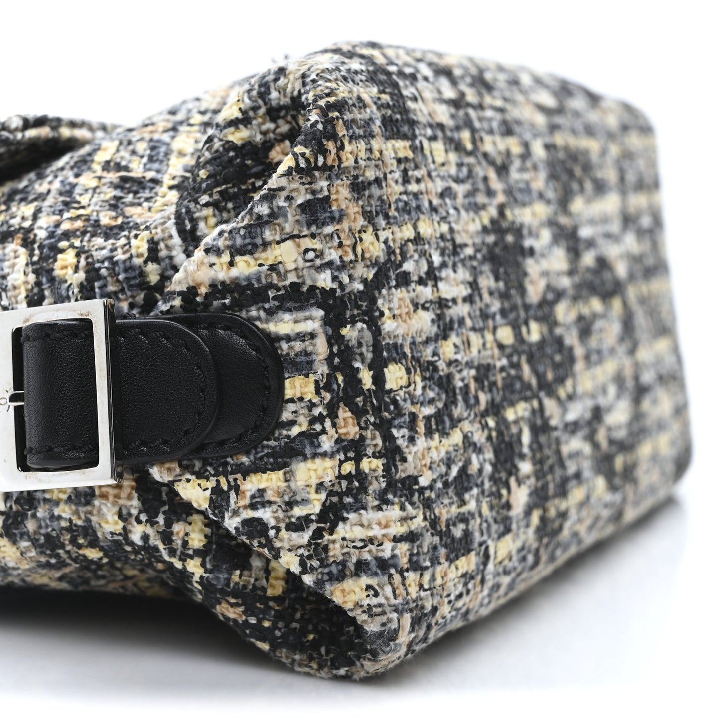 Tweed Flap Bag White Black Multicolor
