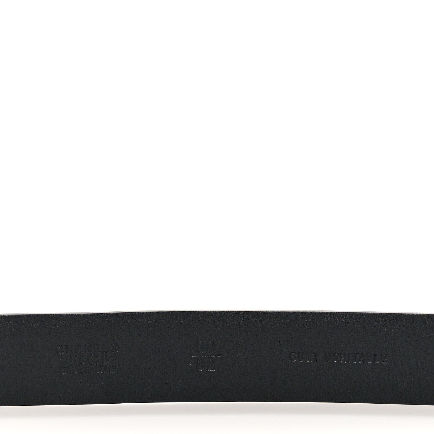 Chanel Calfskin Logo Belt 80 32 Black 3 of 5
