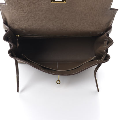 Hermes Togo Kelly Retourne 32 Etoupe 5 of 11