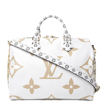 Louis Vuitton Monogram Giant Speedy Bandouliere 30 Kaki Beige 1 of 10