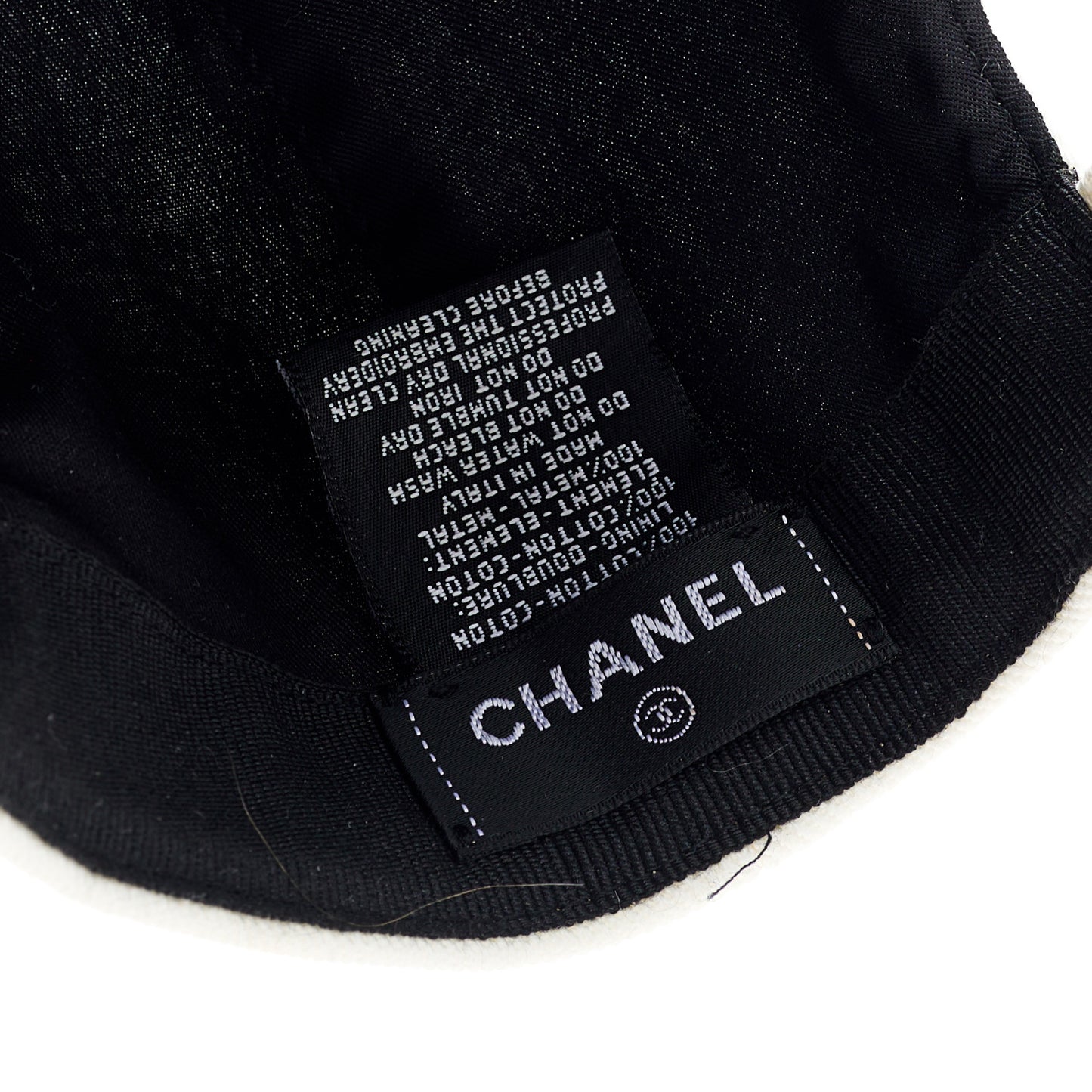 Cotton Sequin CC Cap Hat Ivory