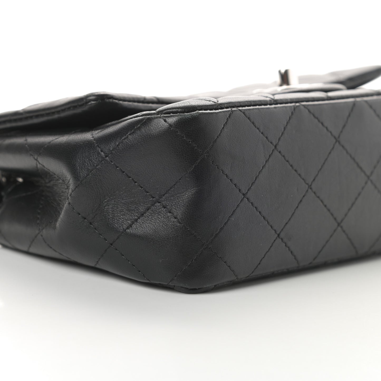 Lambskin Quilted Mini Rectangular Flap Black