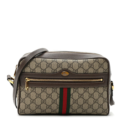 Gucci GG Supreme Monogram Web Small Ophidia Shoulder Bag Brown 1 of 9