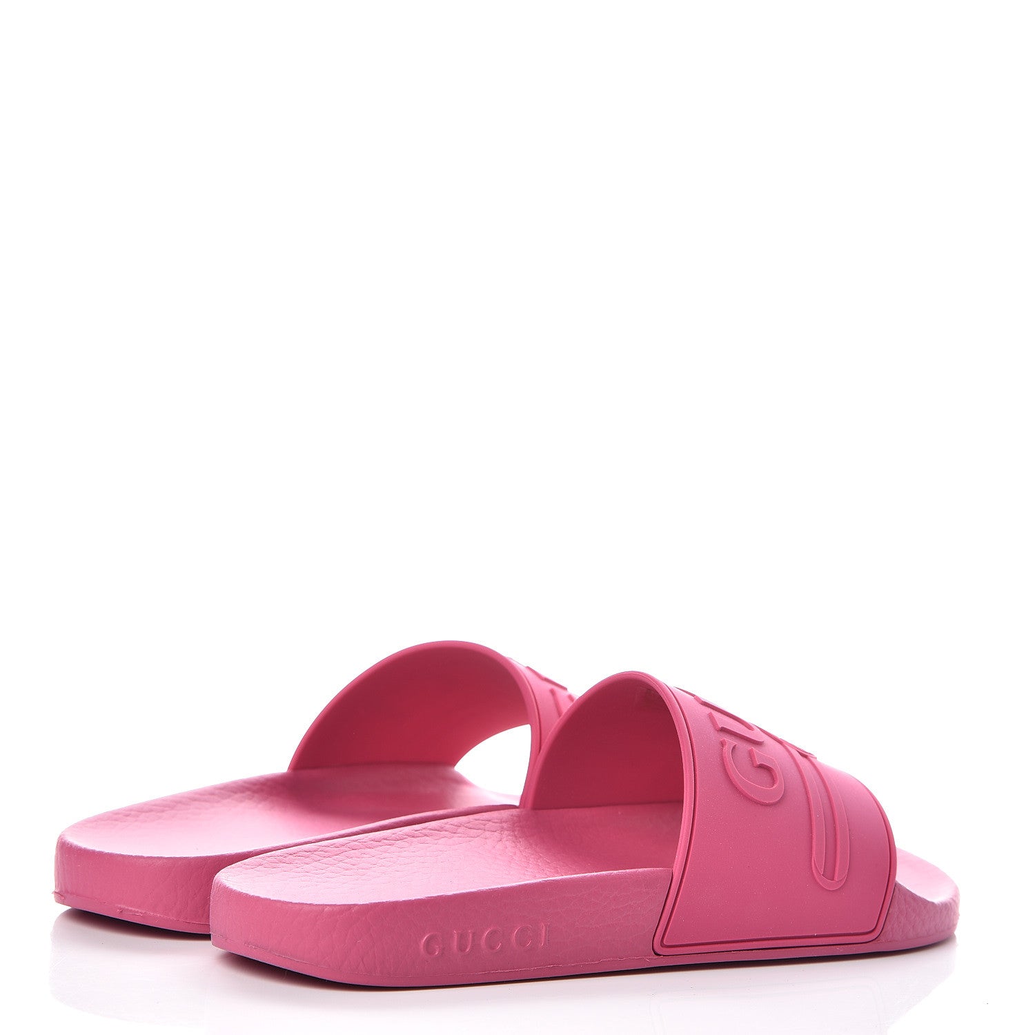 Gucci Rubber Womens Logo Slide Sandals 38 Fuchsia 4 of 11
