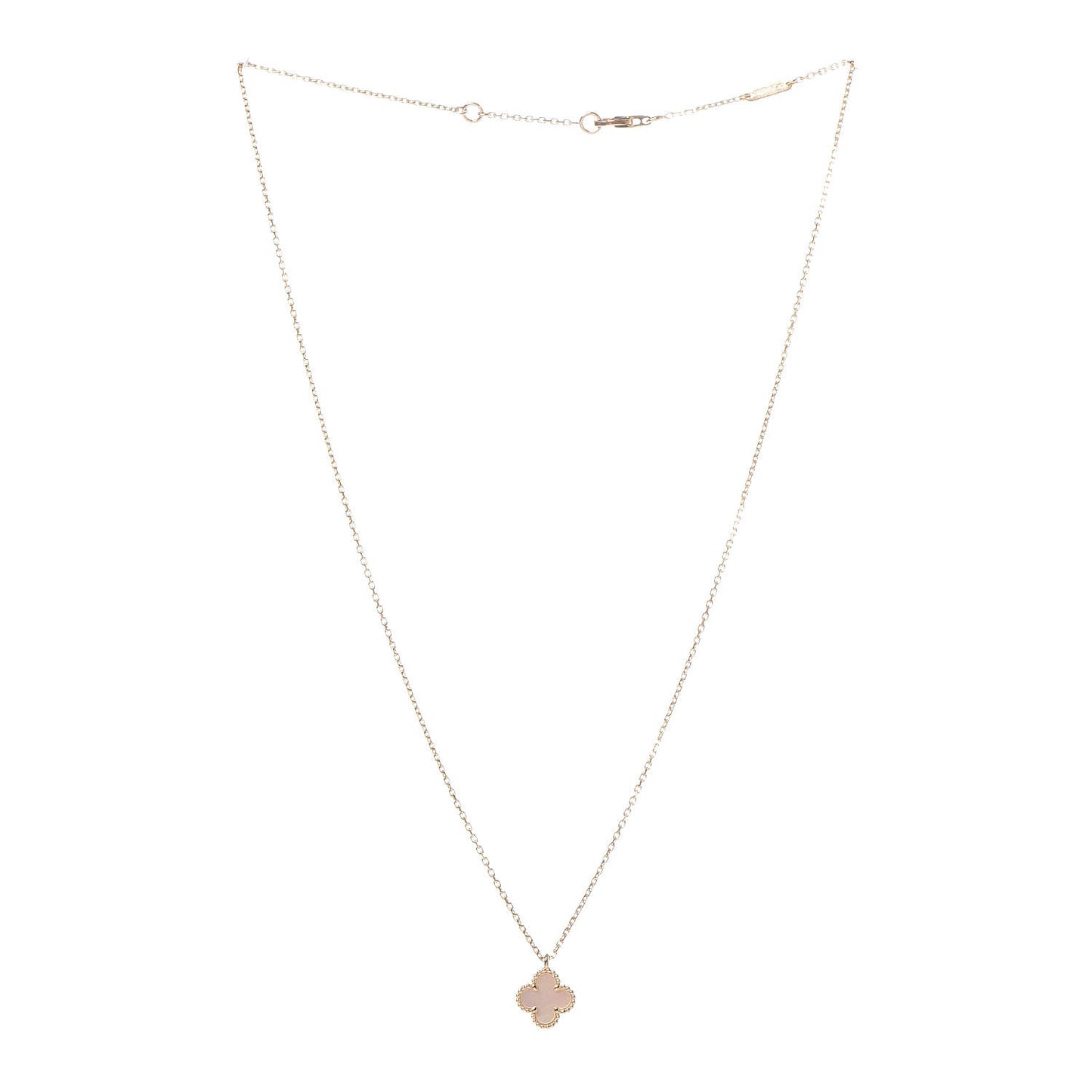18K Yellow Gold Mother of Pearl Sweet Alhambra Pendant Necklace