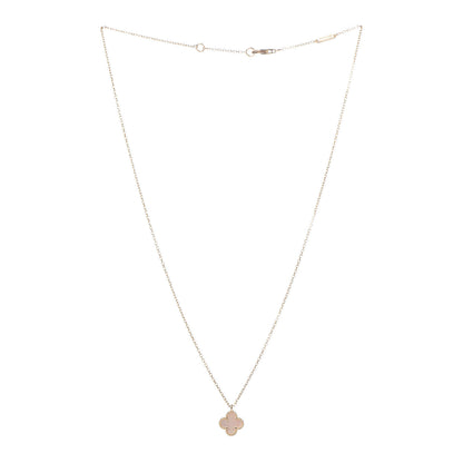 Van Cleef & Arpels 18K Yellow Gold Mother of Pearl Sweet Alhambra Pendant Necklace 3 of 8