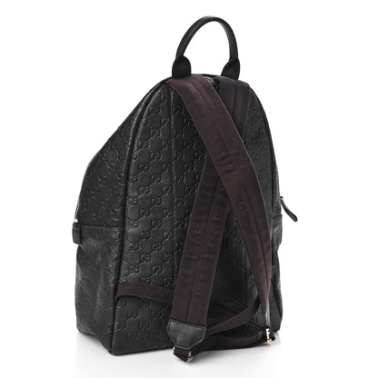 Gucci Guccissima Medium Classic Backpack Dark Brown 3 of 9