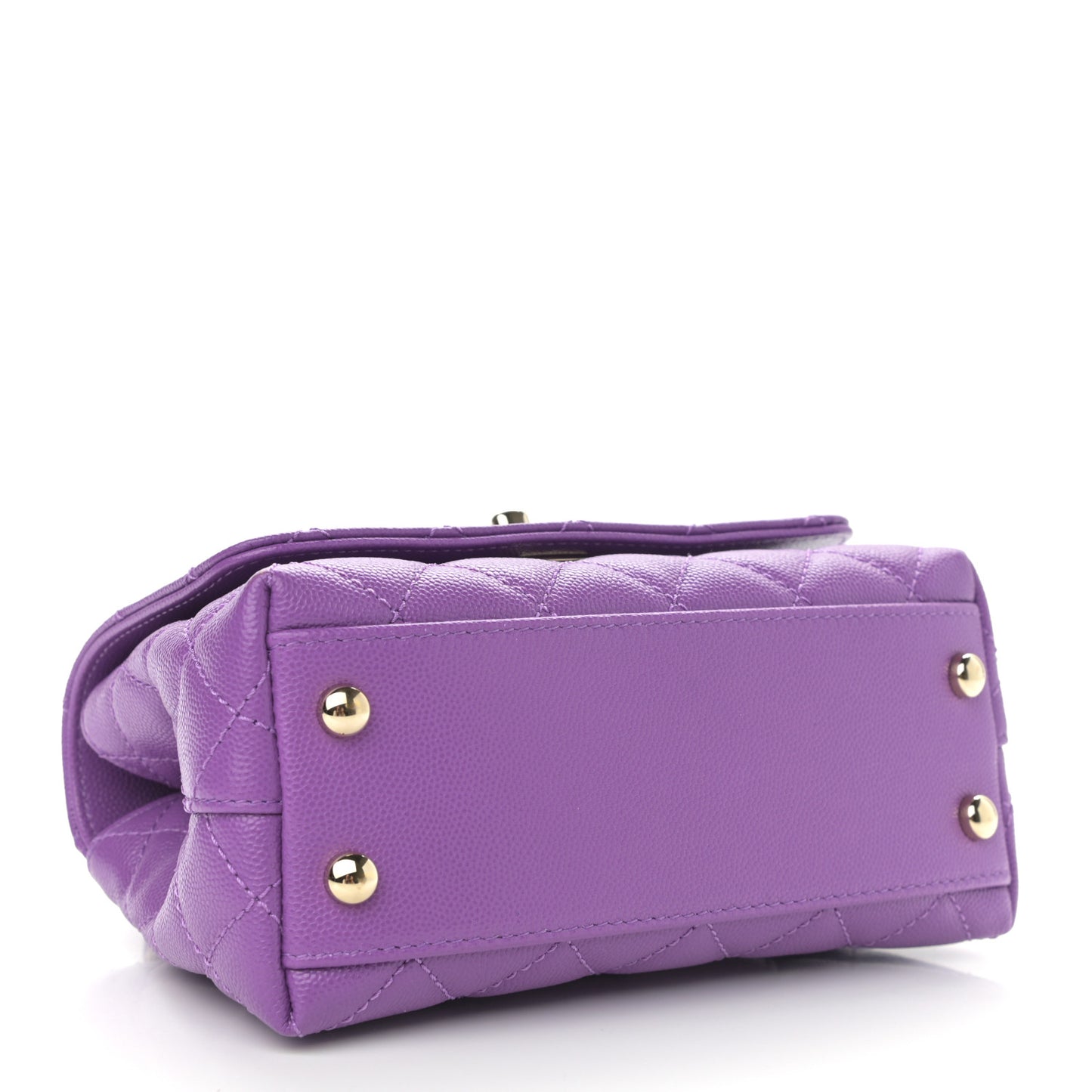 Caviar Quilted Extra Mini Coco Handle Flap Purple