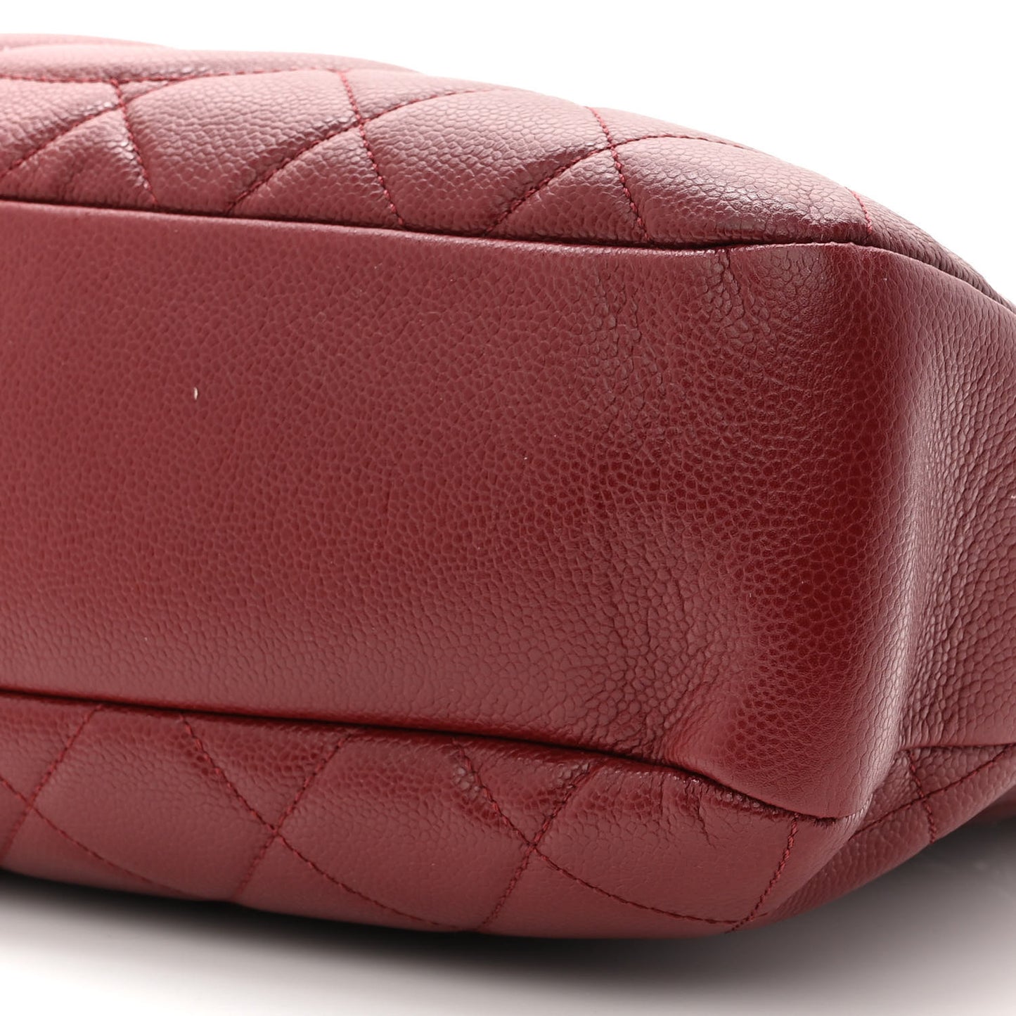 Caviar Quilted Timeless CC Soft Tote Dark Red