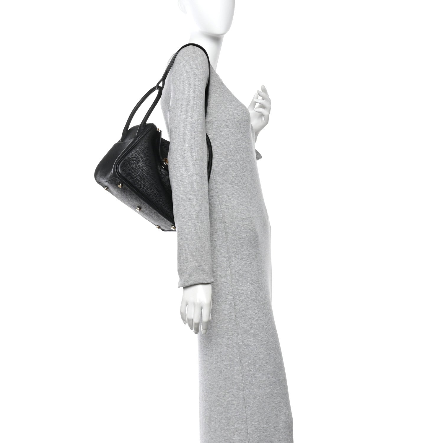 Hermes Taurillon Clemence Lindy 26 Black 2 of 10