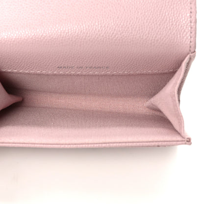 Chanel Caviar Quilted Flap Card Holder Wallet Light Pink 5 of 9