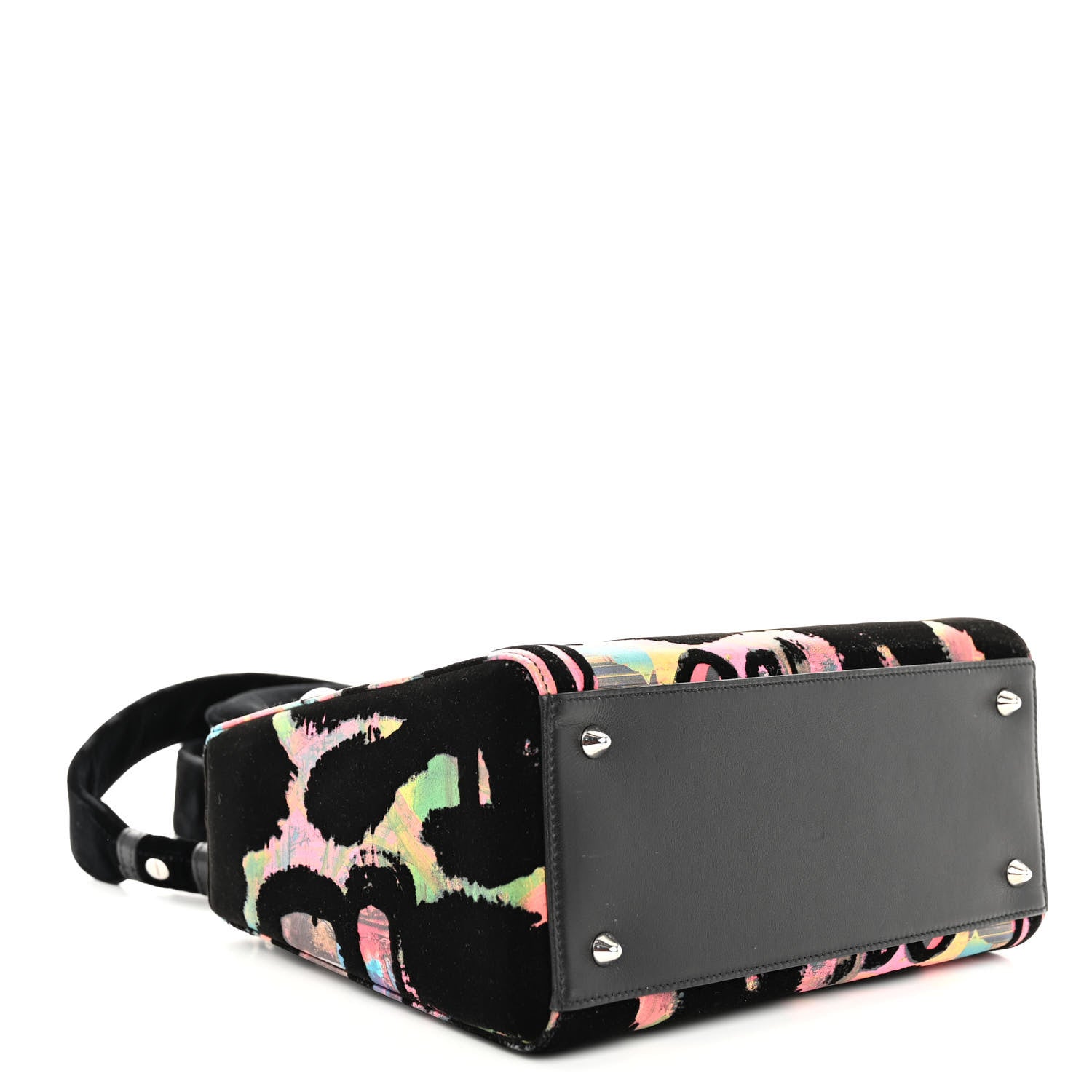 Christian Dior X CHRIS MARTIN Velvet Printed Medium Lady Dior Art Black Multicolor 4 of 9