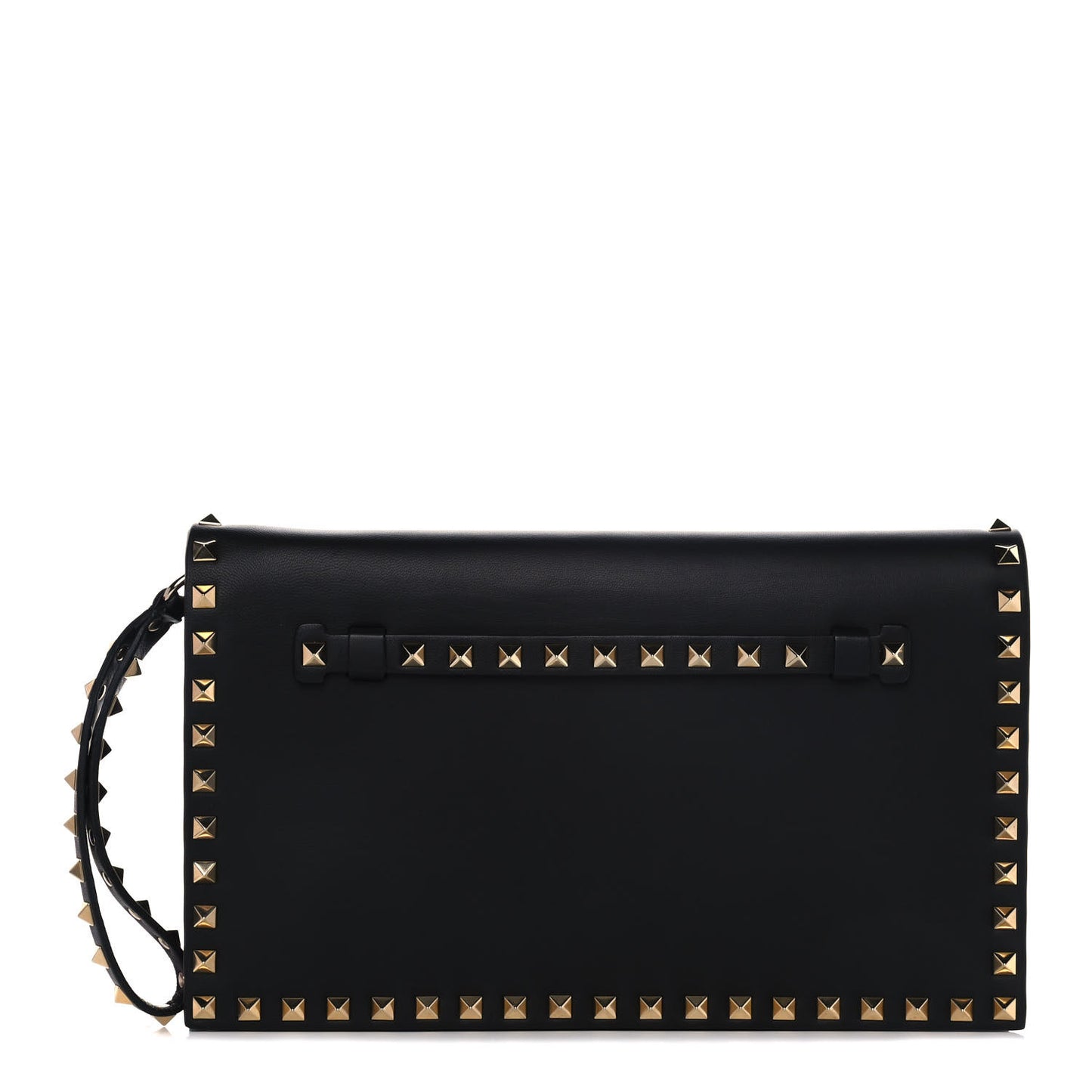 Nappa Rockstud Wristlet Clutch Black