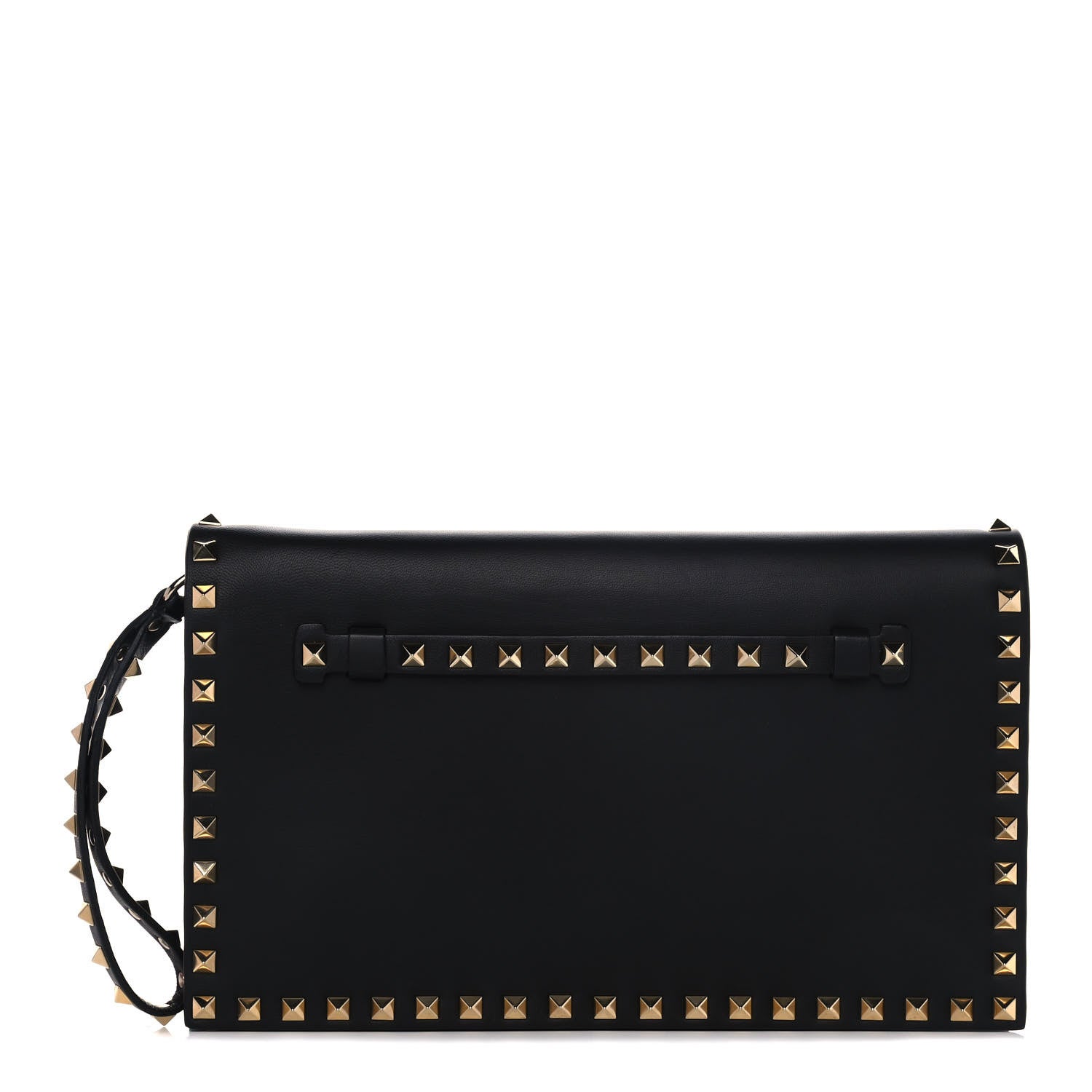 Valentino Garavani Nappa Rockstud Wristlet Clutch Black 1 of 9