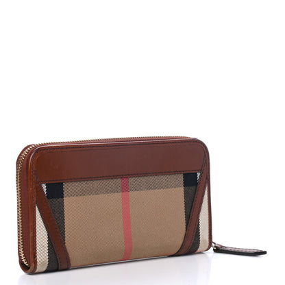 Burberry House Check Bridle Calfskin Ziggy Zip Around Wallet Dark Tan 2 of 4
