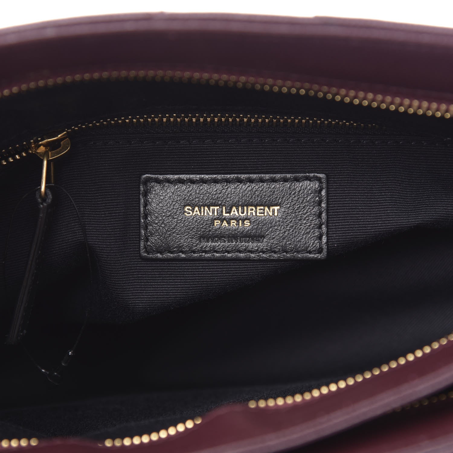 Saint Laurent Grain de Poudre Matelasse Chevron Small Tribeca Shopping Bag Rouge Legoin 6 of 9