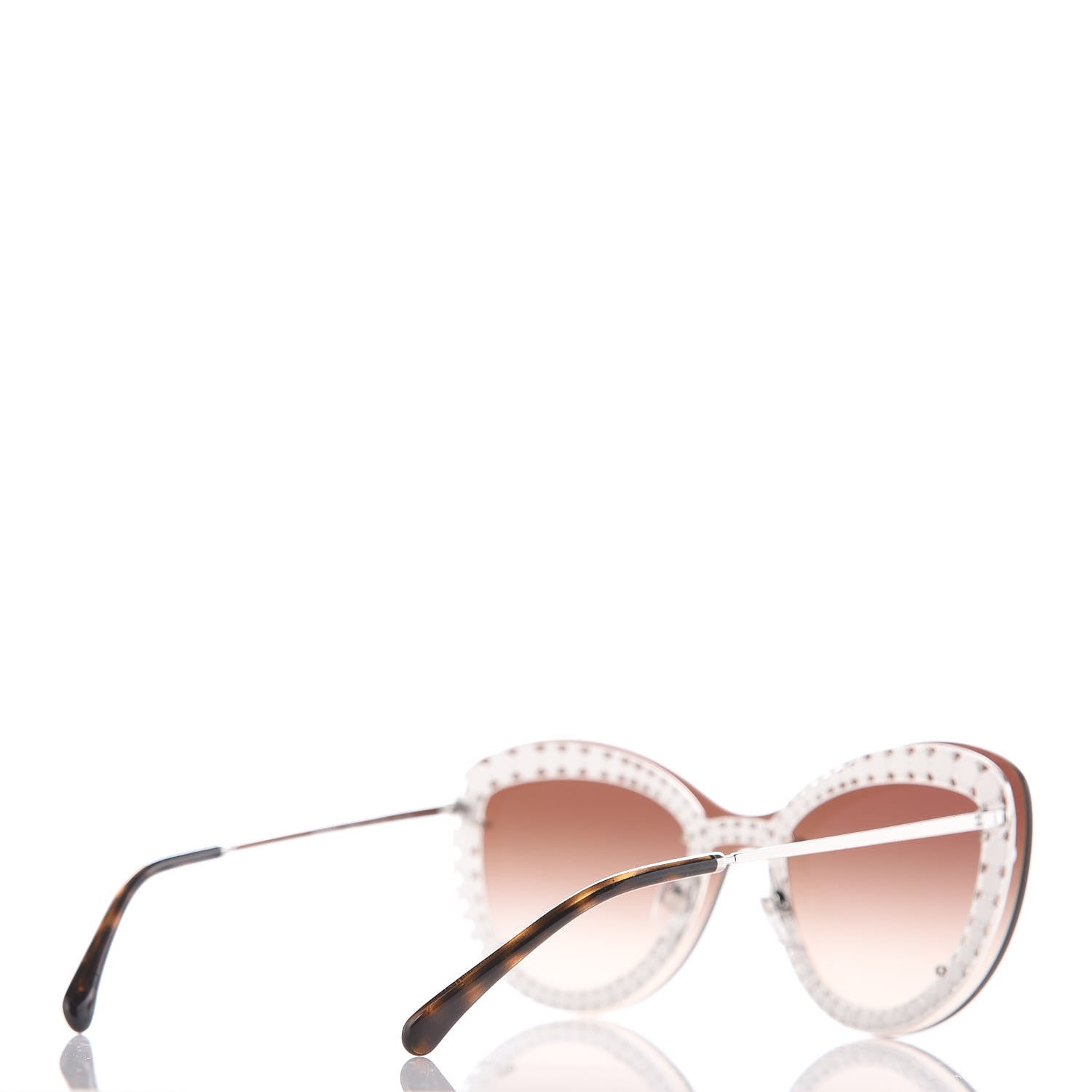 Chanel Acetate Metal Pearl Butterfly Sunglasses 4236-H Brown 4 of 6