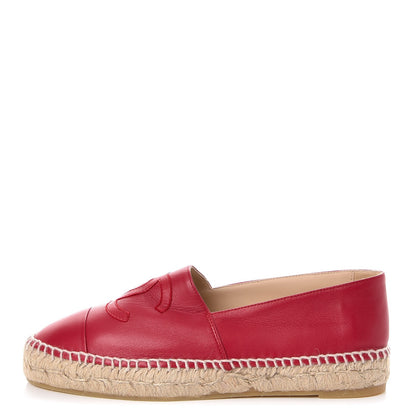 Chanel Lambskin CC Espadrilles 39 Red 1 of 10