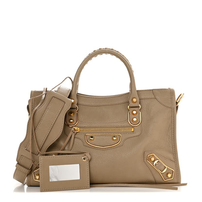 Balenciaga Chevre Gold Metallic Edge Hardware S City Beige Latte 1 of 10
