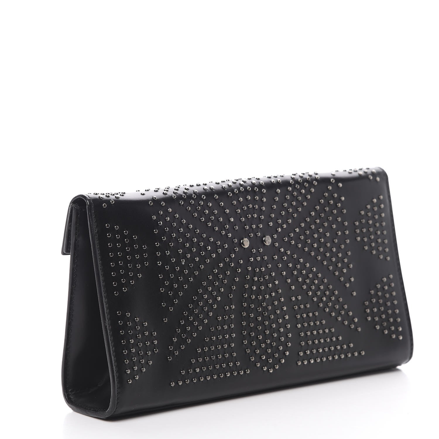 Alaia Calfskin Studded Pochette Clutch Black 3 of 8