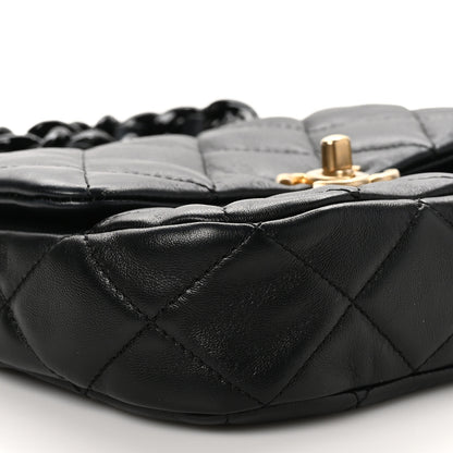 Chanel Lambskin Quilted Mini Lacquered Chain Flap Black 9 of 11