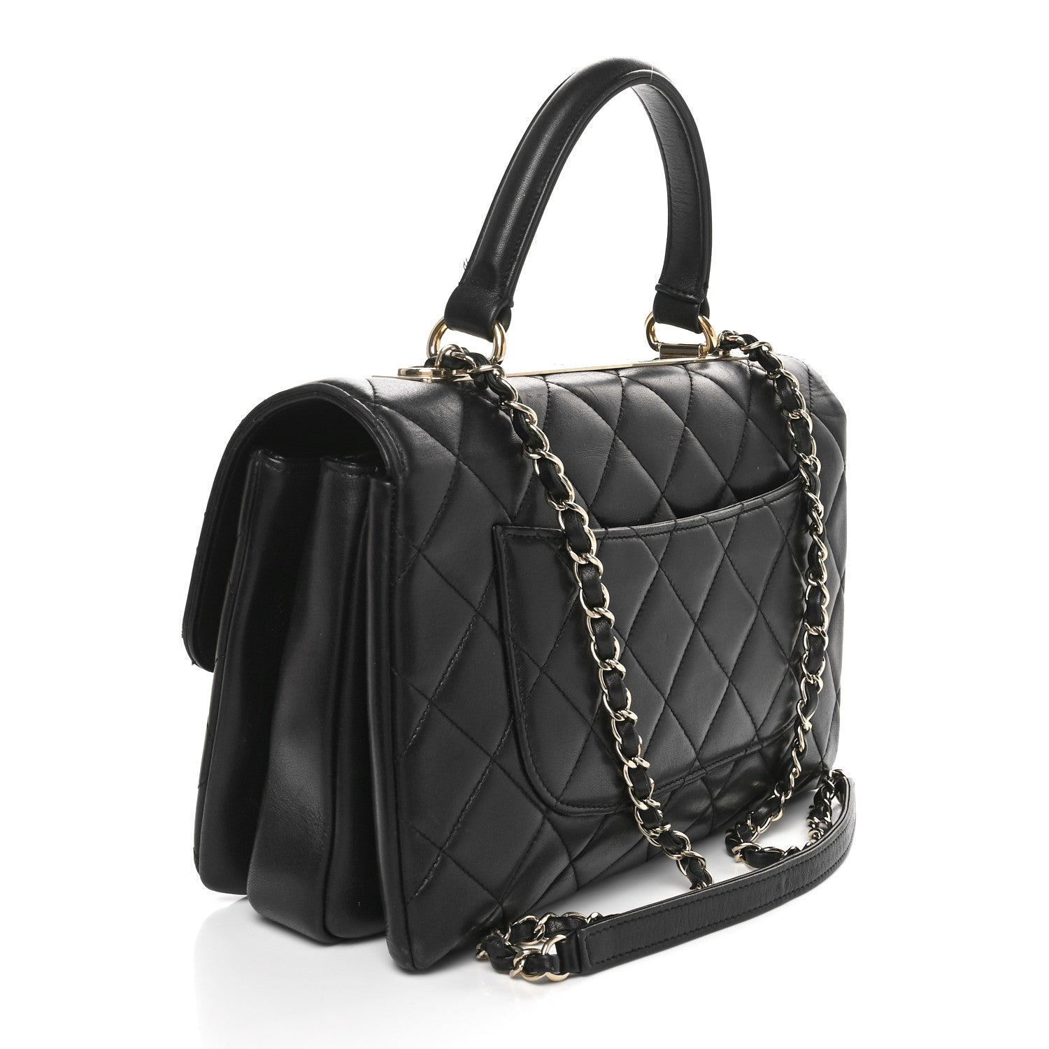 Chanel Lambskin Quilted Medium Trendy CC Flap Dual Handle Bag Black 2 of 13