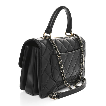 Chanel Lambskin Quilted Medium Trendy CC Flap Dual Handle Bag Black 2 of 13