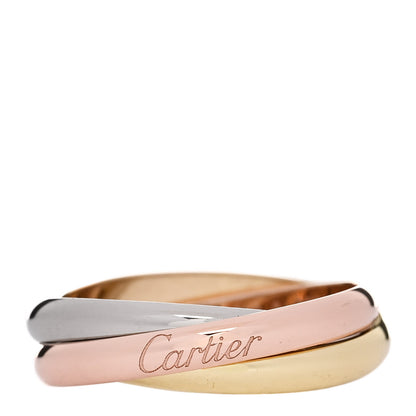 Cartier 18K Pink Yellow White Gold Small Classic Trinity Ring 60 9 1 of 4