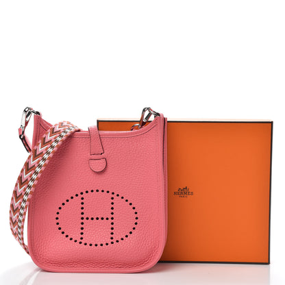 Hermes Taurillon Clemence Allegro Evelyne TPM Rose Azalee Rose Confetti 10 of 10