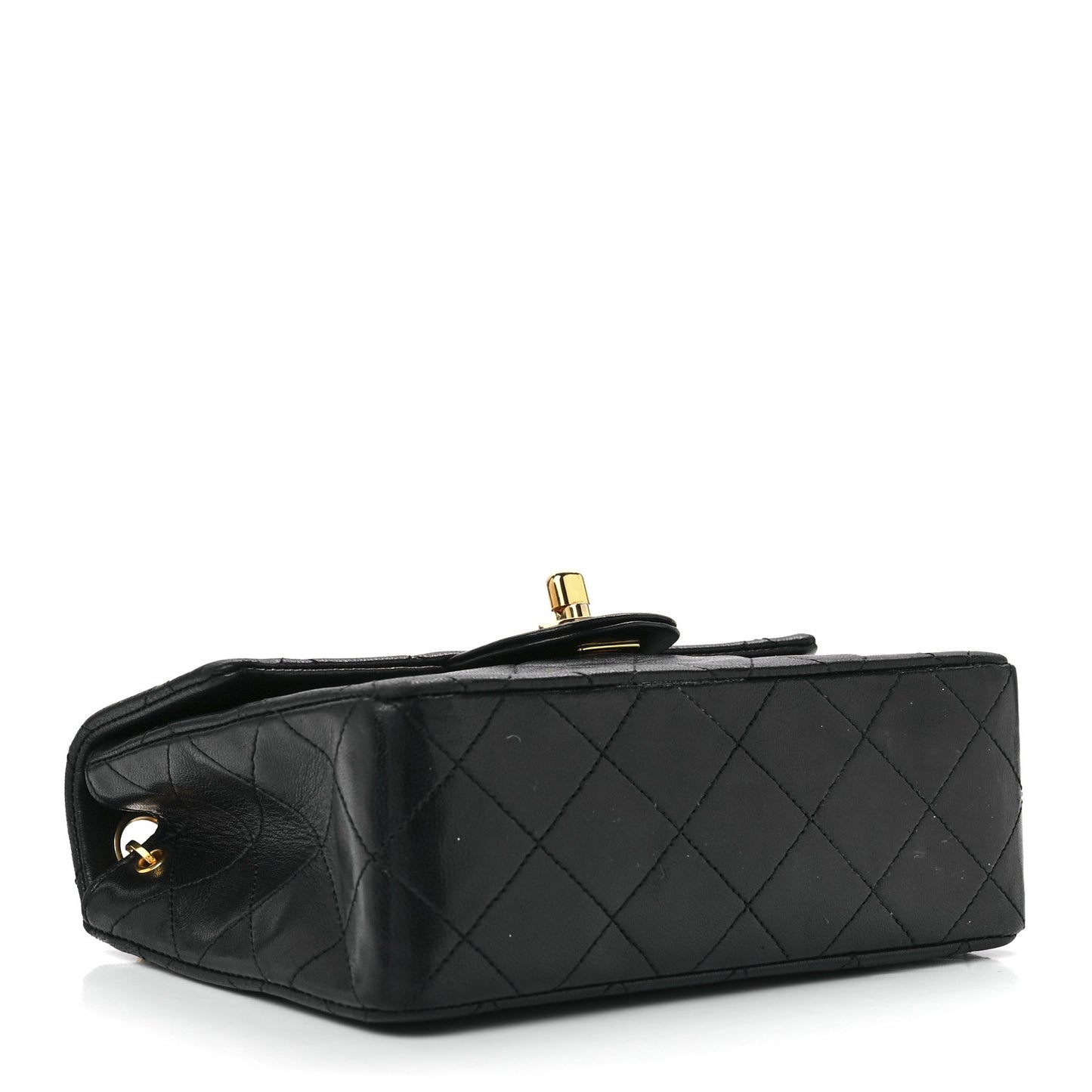 Lambskin Quilted Mini Square Flap Bag Black