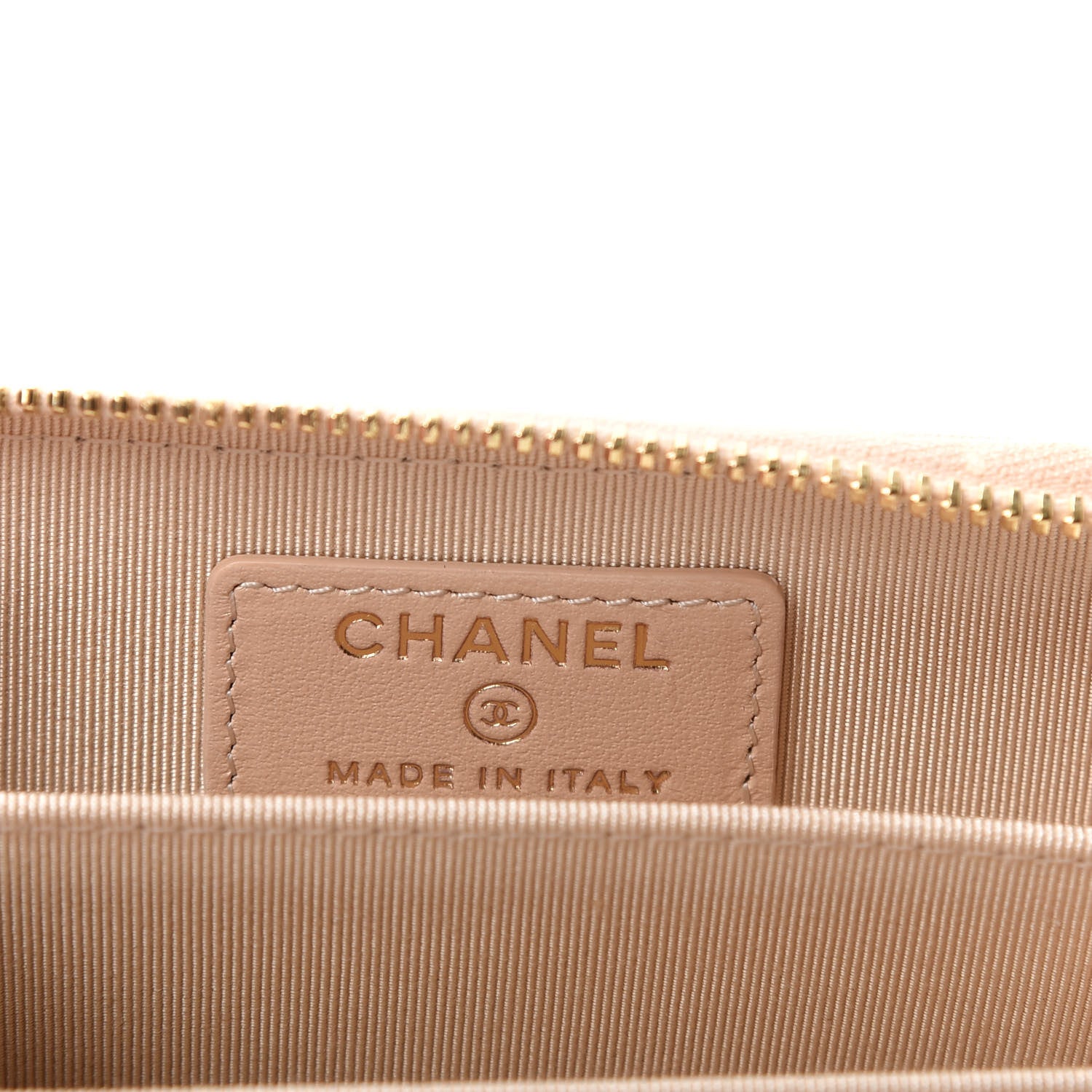 Chanel Iridescent Calfskin Quilted Zip Coin Purse Wallet Beige 6 of 8