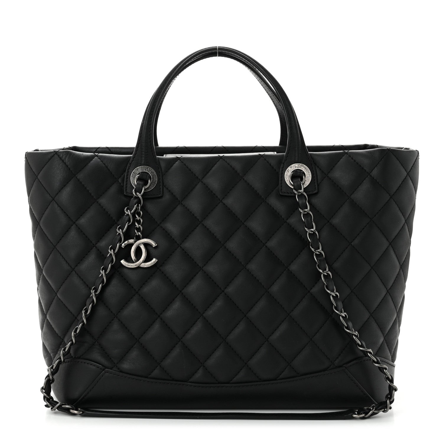 Chanel Calfskin Quilted Small Easy Shopping Tote Black 1 of 10