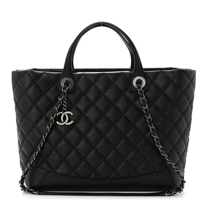 Chanel Calfskin Quilted Small Easy Shopping Tote Black 1 of 10