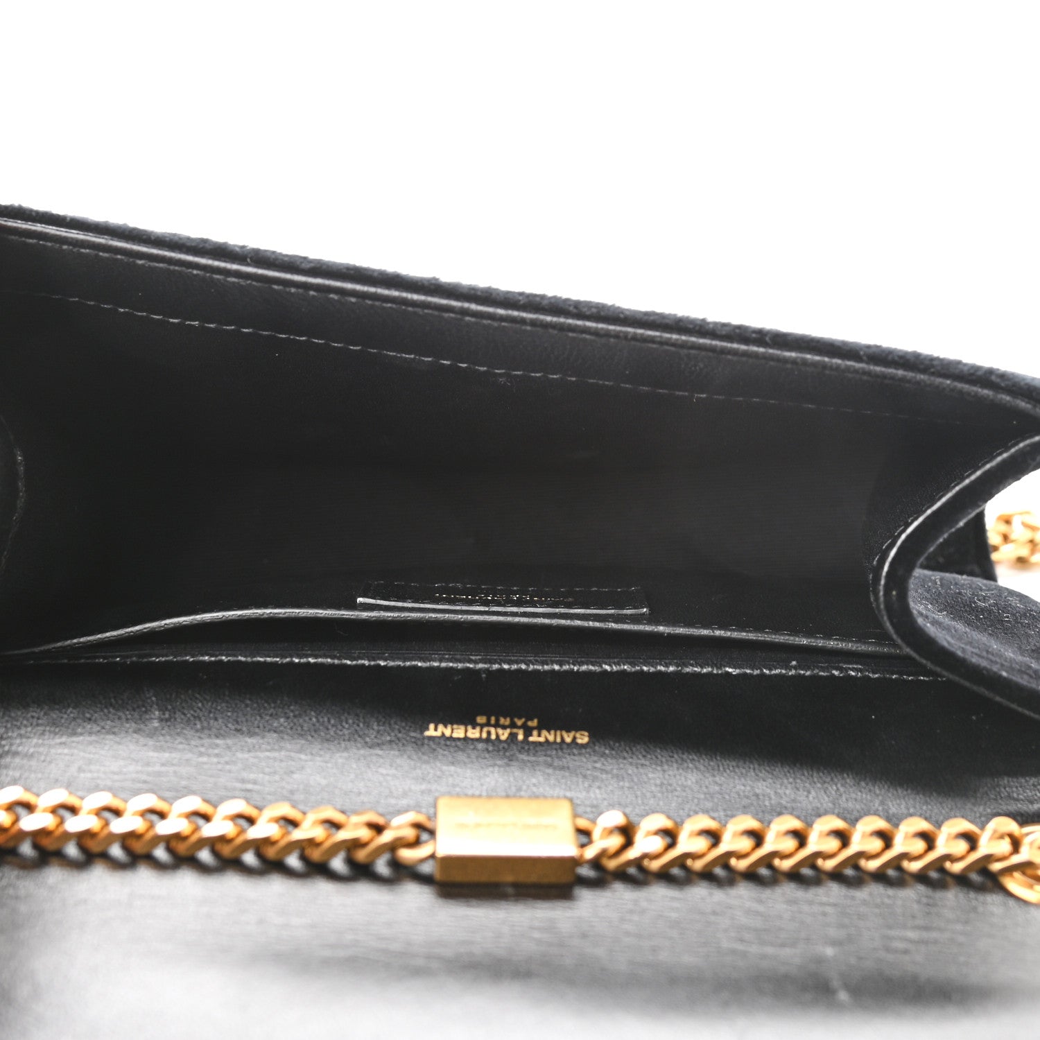 Saint Laurent Velvet Small Monogram Kate Tassel Shoulder Bag Black 5 of 11