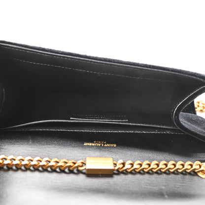 Saint Laurent Velvet Small Monogram Kate Tassel Shoulder Bag Black 5 of 11