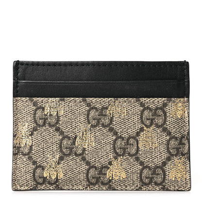 Gucci GG Supreme Monogram Bees Card Holder Black 1 of 11
