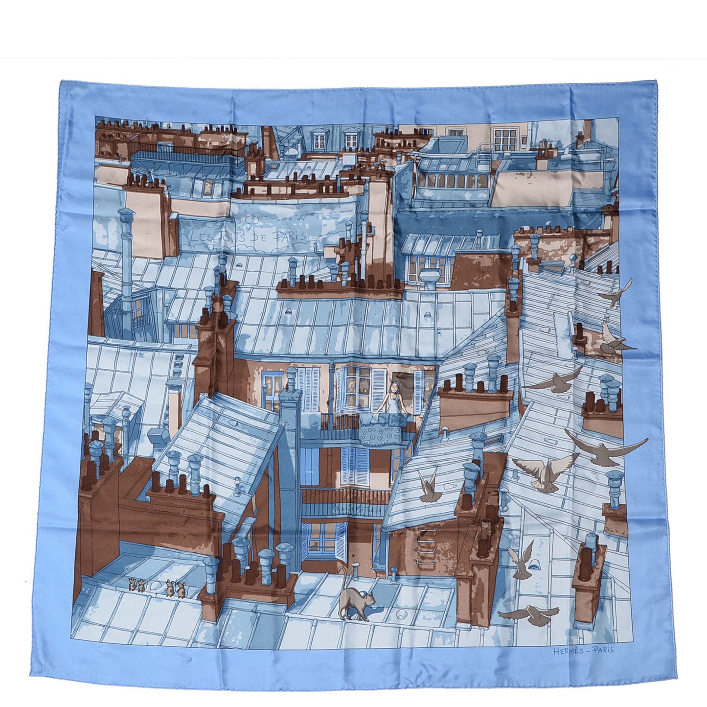 Silk Les Toits de Paris Scarf 90