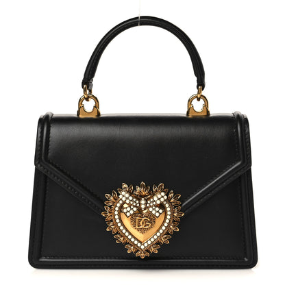 Dolce & Gabbana Smooth Calfskin Small Devotion Envelope Top Handle Bag Black 1 of 7
