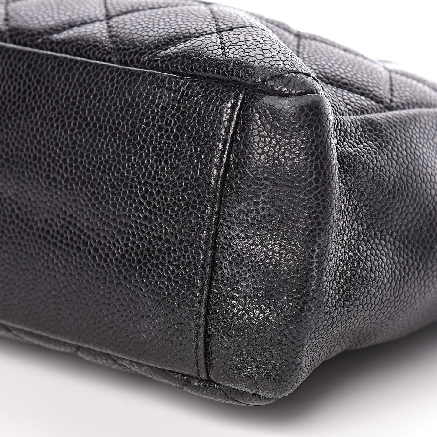 Caviar Quilted Petit Shopping Tote PST Black