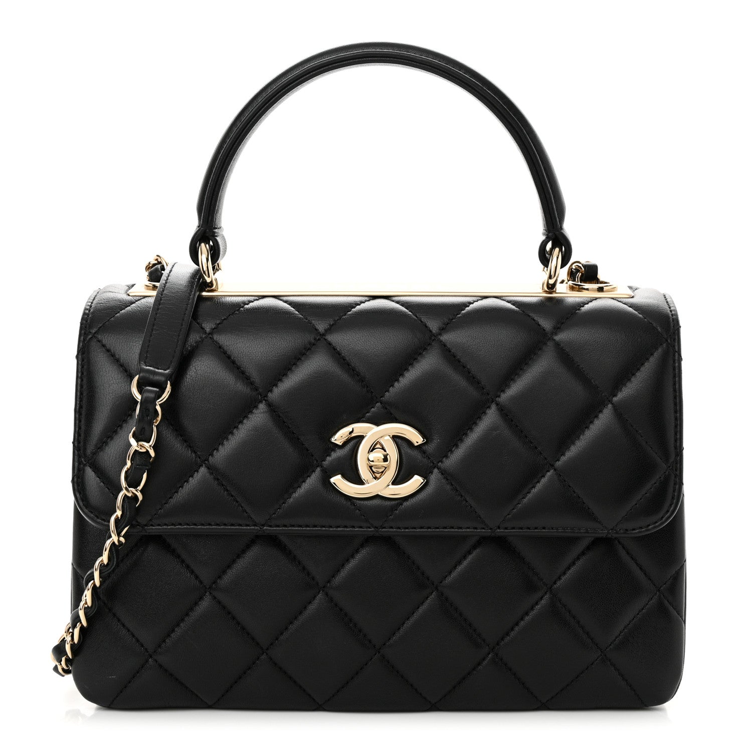Chanel Lambskin Quilted Small Trendy CC Dual Handle Flap Bag Black 1 of 11