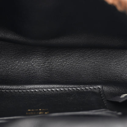 Fendi Shearling Vitello Dolce Macro FF 1974 Mini Baguette Tobacco Black 5 of 10