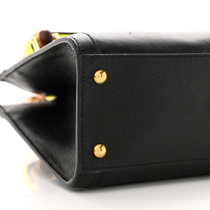 Gucci Wonka Grain Calfskin Mini Diana Tote Bag Black Yellow Fluo 9 of 12