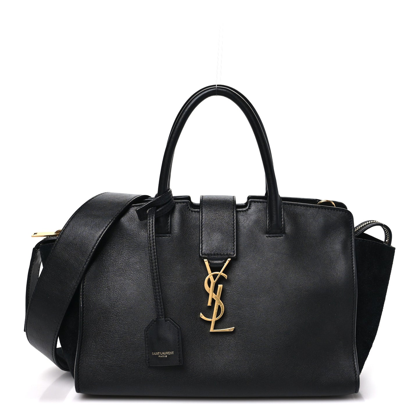 Calfskin Suede Small Monogram Downtown Cabas Black