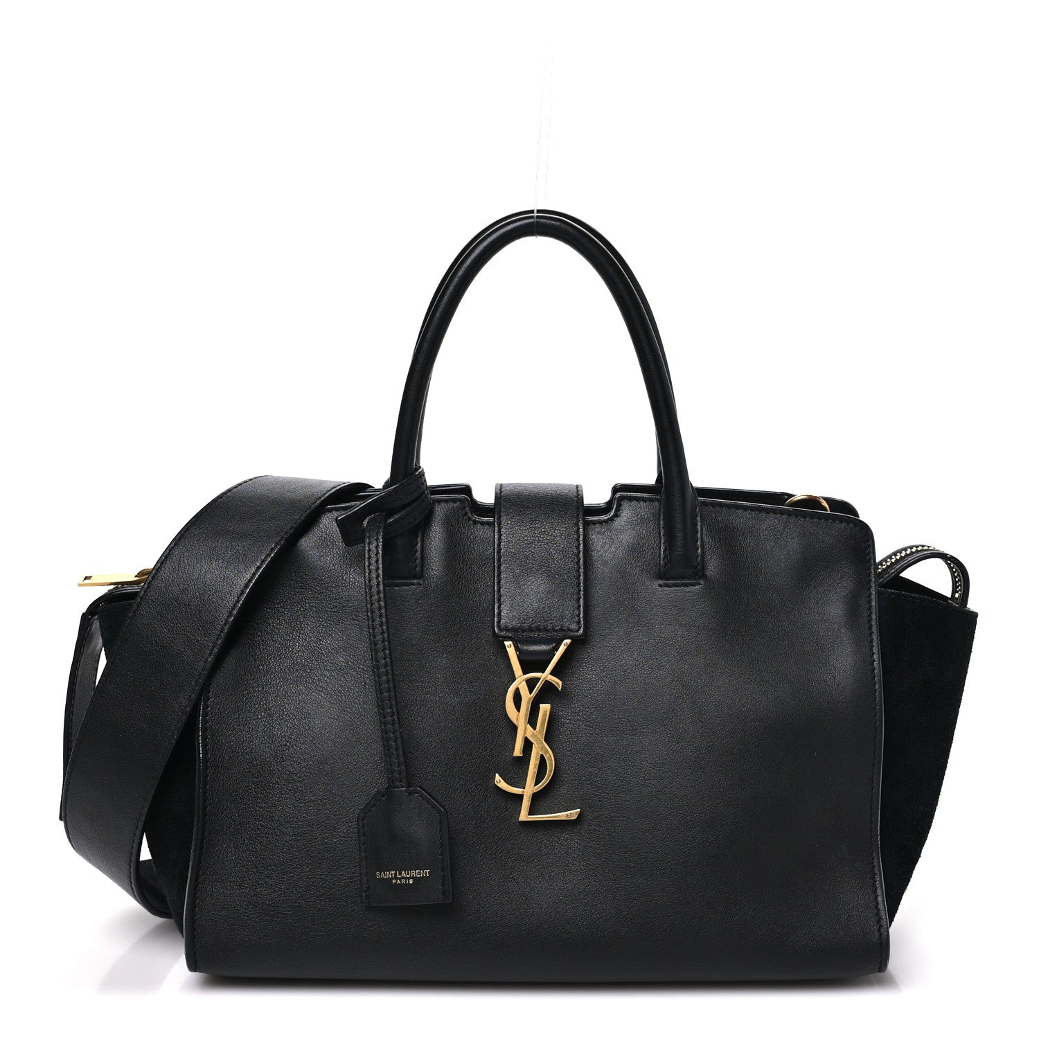 Saint Laurent Calfskin Suede Small Monogram Downtown Cabas Black 1 of 10